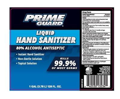 PrimeGuardHandSanitizer Gal Label.jpg 1 Gallon Hand Sanitizer Label - PrimeGuardHandSanitizer Gal Label